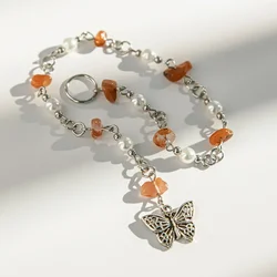 Elegant Hair Jewelry Set: Butterfly, Star, and Bead Hair Accessories (Orange)
