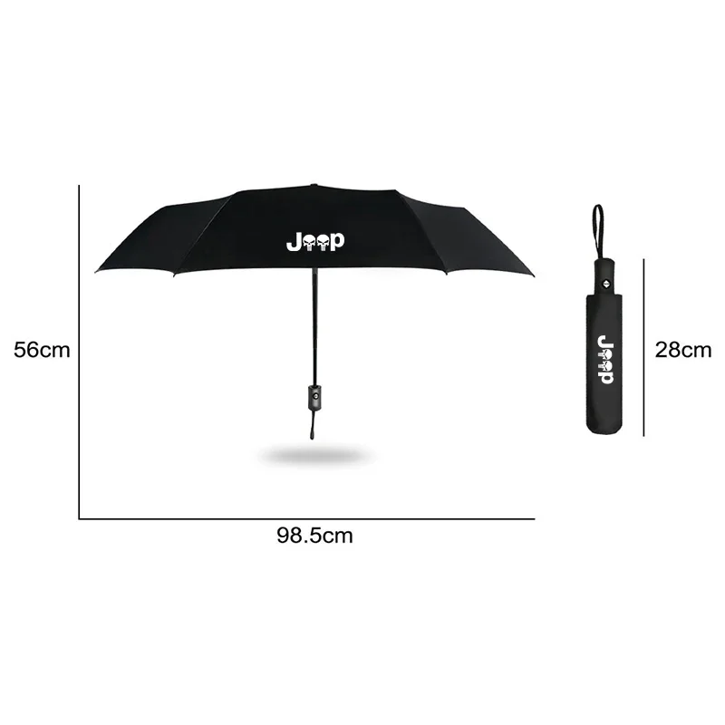 For JEEP Renegade Compass Wrangler JK Patriot Grand Cherokee XJ SRT Trail Hawk Car Fully Automatic Folding Umbrella Sunshade