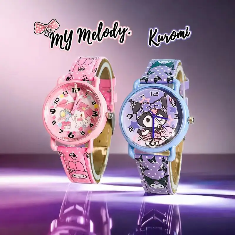 

Kuromi Cinnamoroll Anime Kawaii Sanrio Children Ins Sweet Watch Cute Cartoon My Melody Wrist Watch Lovely Gifts for Girls