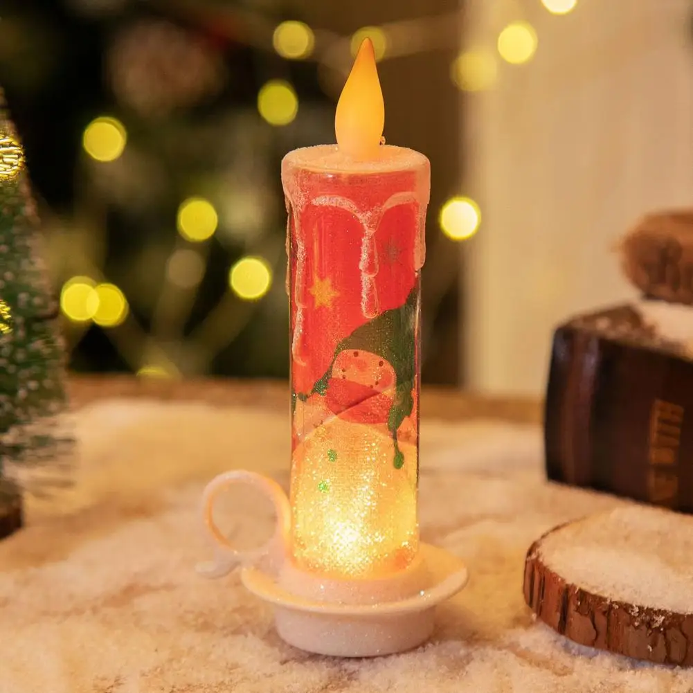 

Christmas Decoration Festive Led Candle Lights Charming Christmas Desktop Decorations with Cute Patterns for A Magical Holiday