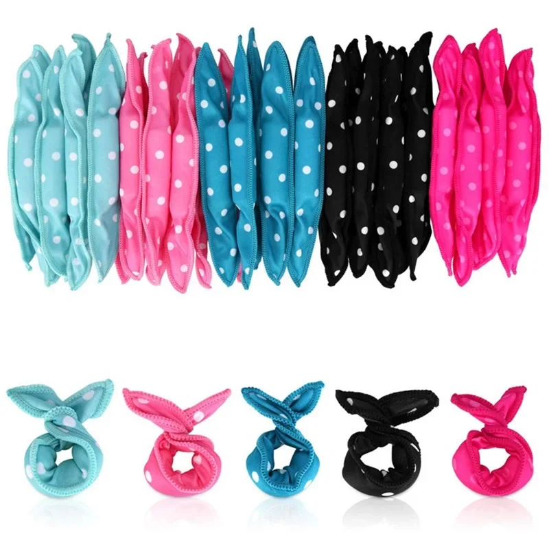 

Cute Polka Dots Hair Curlers Soft Sleep Pillow Hair Rollers Flexible Foam and Sponge Magic DIY Hair Styling Tools