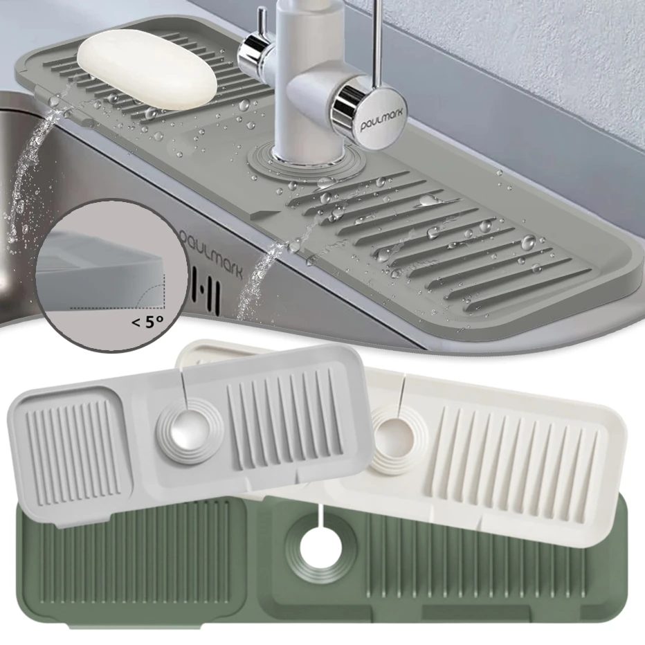 Home Sink Faucet Mat Sink Splash Guard Silicone Faucet Mat Countertop