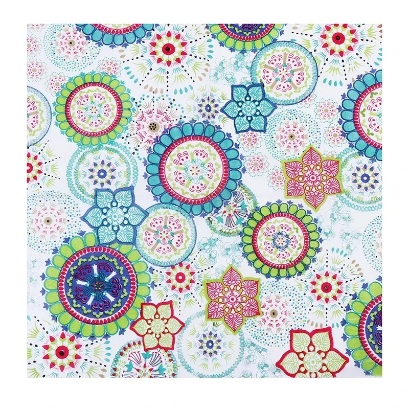 20pcs/Pac 33*33cm 2Ply Colorful Printed Dish Bone Bart Paper Exotic Party Decoration Disposable Paper Placemat