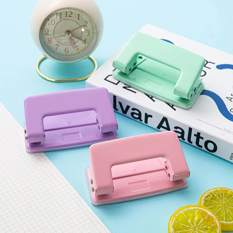 2-Hole Punch 10 Sheets Capacity for Punching Paper Photo Cardstock Scrapbooking T84D