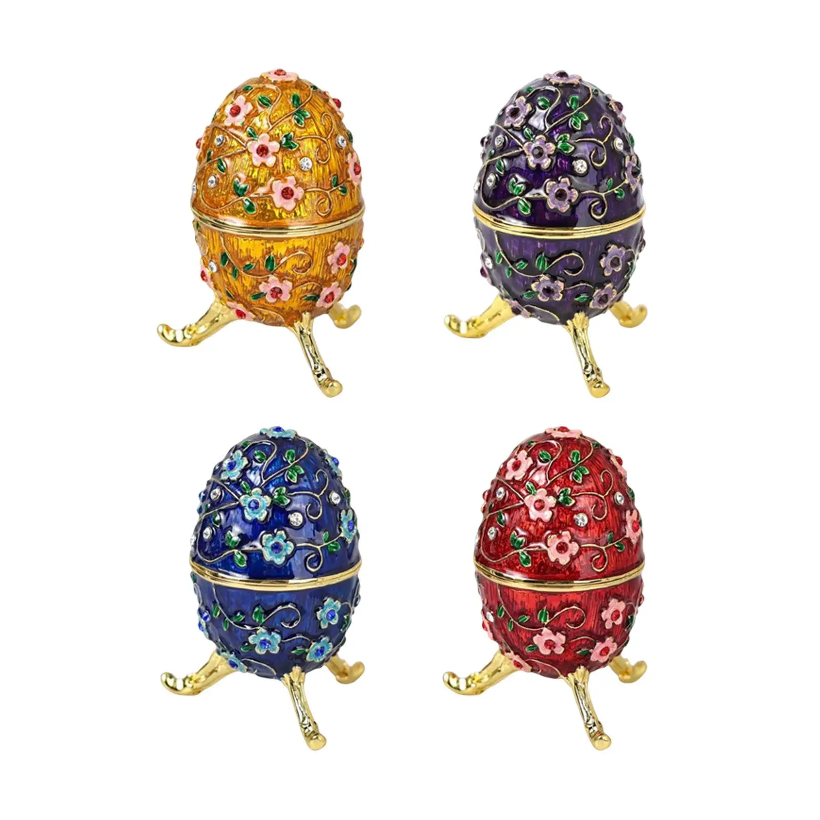 

Retro Style Egg Trinket Box Decoration Gift Box Ornament Home Decor Exquisite for Easter New Year Birthday Anniversary Party