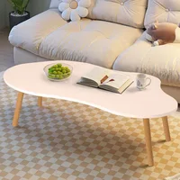 White Small Coffee Table, Modern Mid Century Coffee Table, Cloud Coffee Table, Unique Minimalist Coffees Tables for Living Room 1