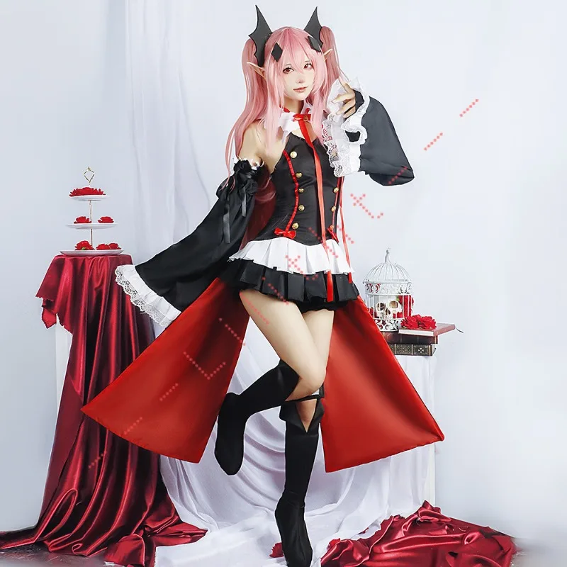 Seraph Of The End Owari no Seraph Krul Tepes Cosplay Costume Uniform Wig Cosplay Anime Witch Vampire Halloween Costume For Women