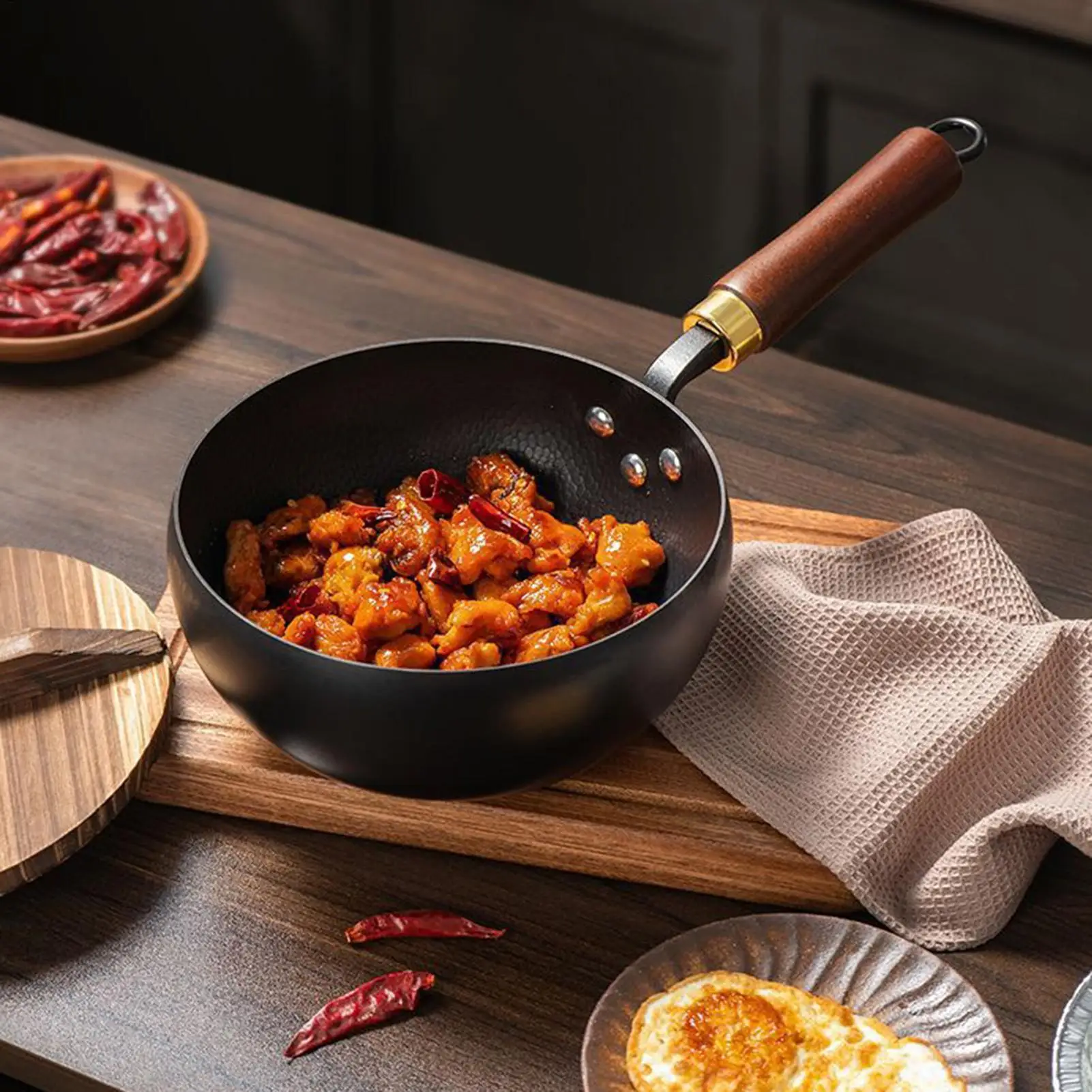 New Traditional Household Large-bellied Stew Pot, Non-stick Soup Pot, Induction Cooker, Uncoated Smooth Iron Pot, 24cm diameter