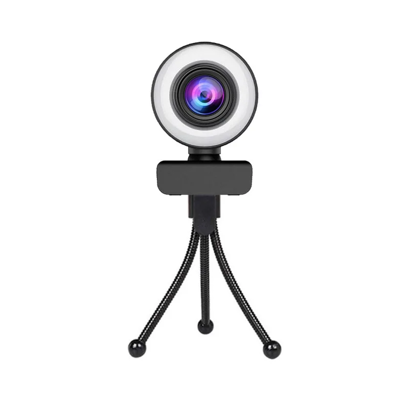 4K Webcam 2K 1080P Full HD Web Camera With Microphone LED Fill Light USB Web Cam Rotatable For PC Computer Laptop for Youtube
