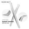 Wholesale 45 Degree Individual Non-magnetic Curved Head Lashes Tweezers Superhard Anti-static Lash Makeup Tools Easy to Operate 1