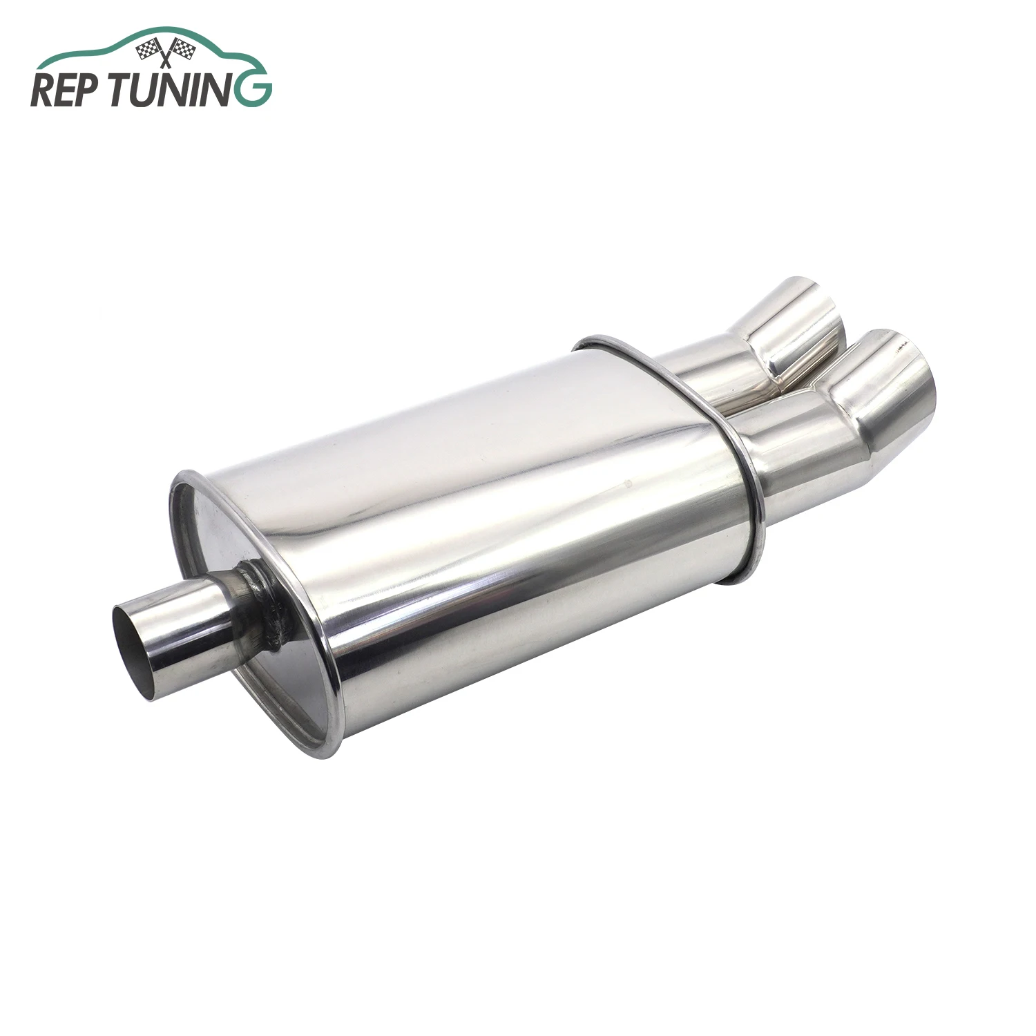 CARSERVICE マフラー Car Exhaust Muffler Pipe 63MM Inlet Racing Sport TailPipe