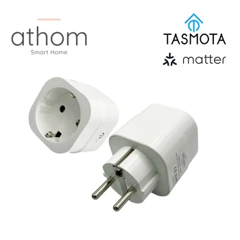 Athom 프리플래시 ESP32C3 TASMOTA WiFi 플러그, Matter Home Assistant와 함께 작동, 전기 소비 모니터링 16A