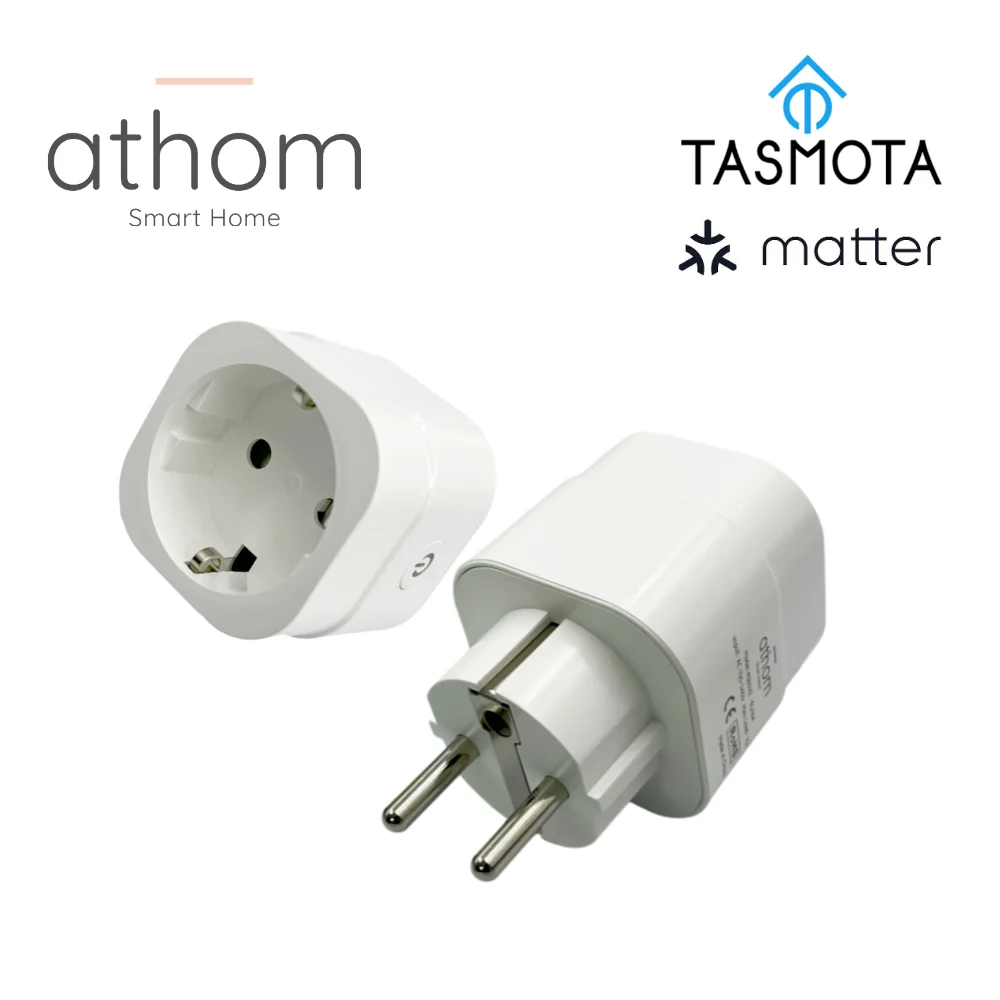 Athom-tasmota Wifi Plug Preflashed Funciona com Matéria Home Assistant Monitoramento do Consumo Elétrico 16a Esp32c3