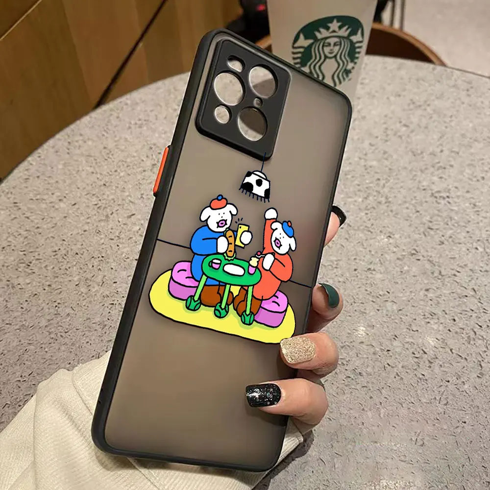 thumbnail image 1 of Funda mate para OPPO Realme 10 9 9I 8 8I 7 7I 6 5 FIND X3 X4 PRO 4G 5G Funda Coque Capa Funda carcasa cerdo blanco conejo dibujos animados, 1 of 5