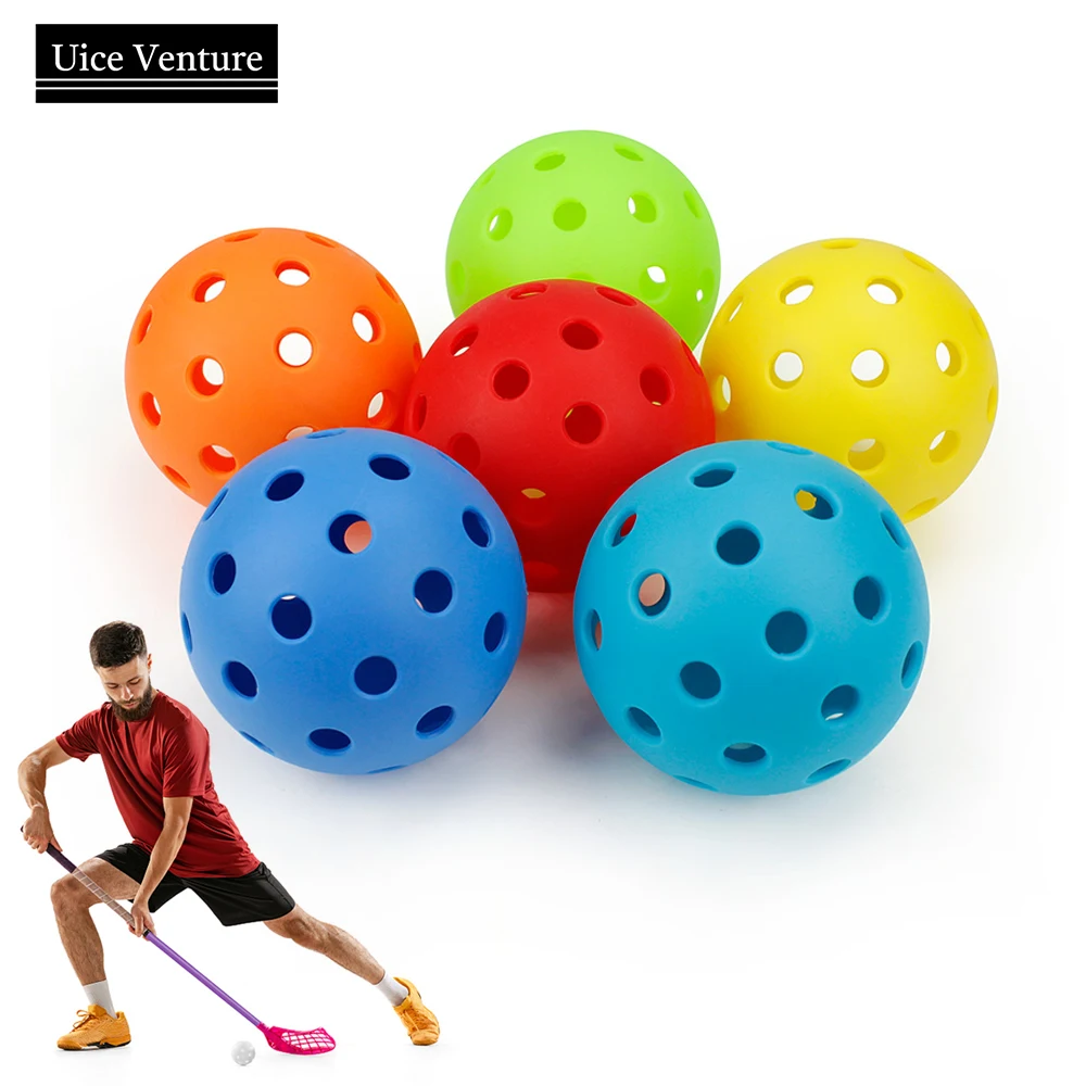 

Hockey Floorball Stick Ball 4pcs Durable Pickleball Balls PVC Plastic For Outdoor Sport Practice Field Hockey Training