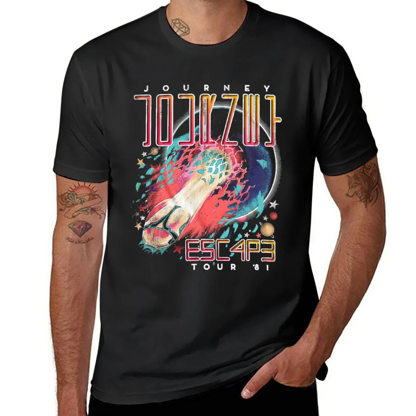 

Футболка мужская приталенная с графическим принтом «New Escape Tour 81 Journey»