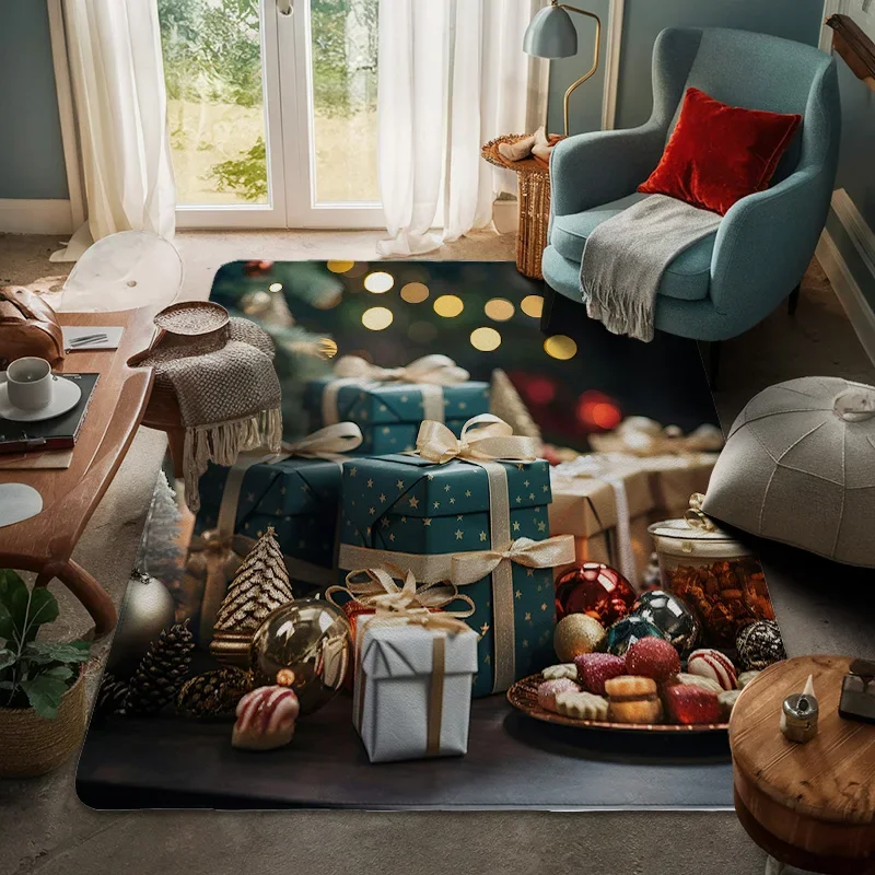House entrance carpet Home door mat Modern Room Bath Foot bathroom non-slip Kitchen water absorption rugs Merry Christmas happy