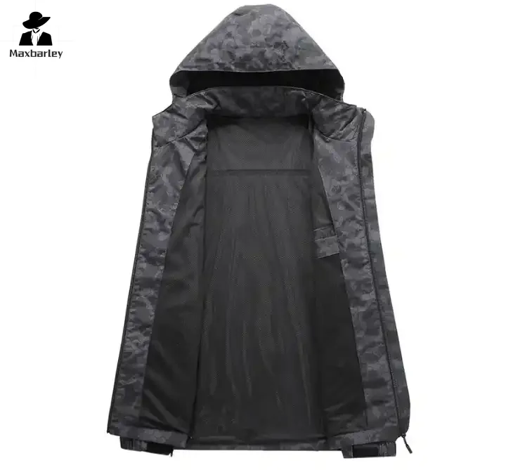 Autumn Casual Coat Men Waterproof Hiking Camping Camo Jackets Outdoor Hooded Windbreaker Jacket For Men Tactical work clothes