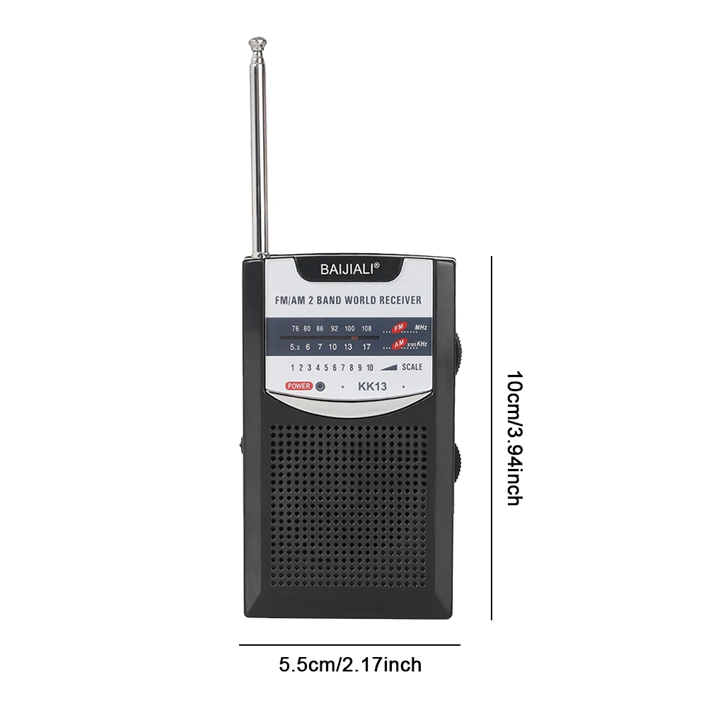 Dual Band AM/FM Pocket Mini Radio Retro World Receiver Portable Battery Radio With Telescopic Antenna For Outdoor Emergency Use