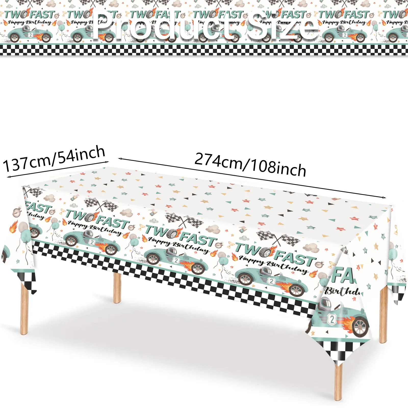 Boys Race Car Two Fast 2th Birthday Party Decoration Banner Balloon Two Fast Racing Wheel Disposable Tableware cup plate Balloon