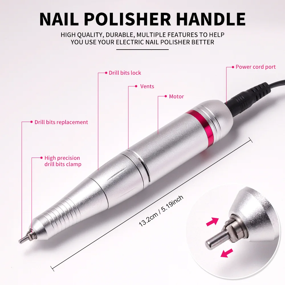 45000RPM Nail Polisher Machine Professional Electric Nail Grinder Nail Polish Remover Foot Grinding Equipment Nail Art Wholesale 5