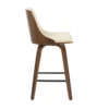 Gianna 26" Mid-Century Modern Counter Stool in Walnut with Cream Faux Leather by LumiSource - Set of 2 3