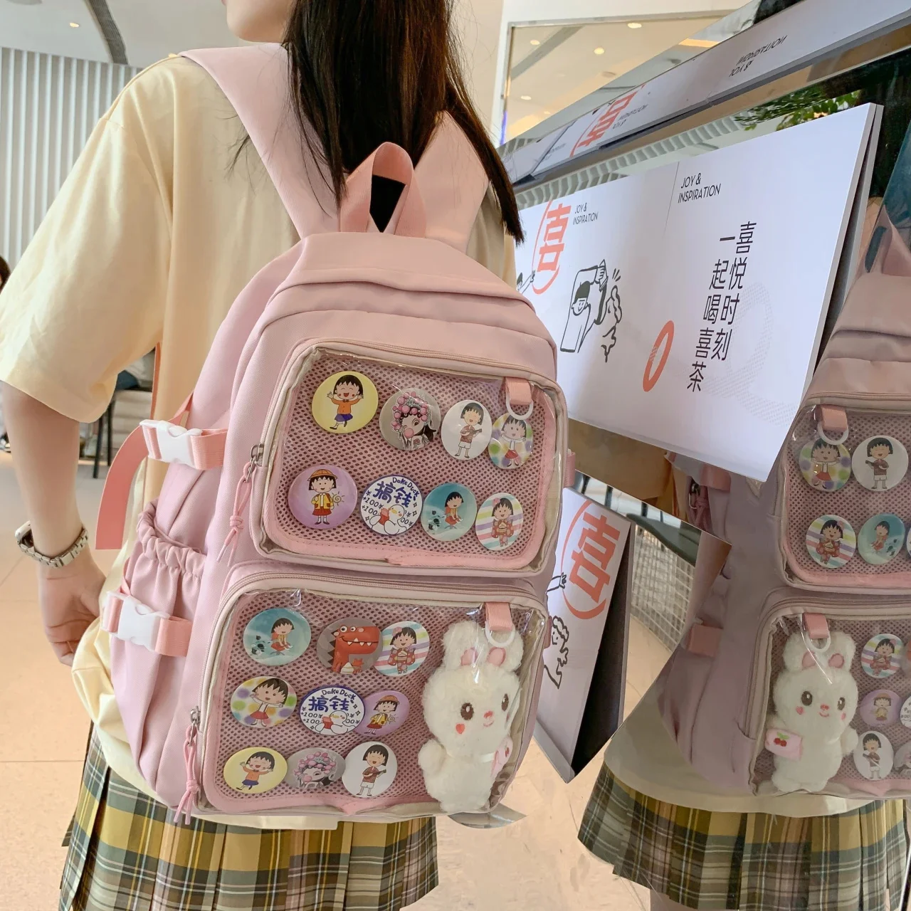 

task back capacity big Women, ransel computer school Student Korean [UNK]Nilon[UNK] Transparency Funny, mode Kasual