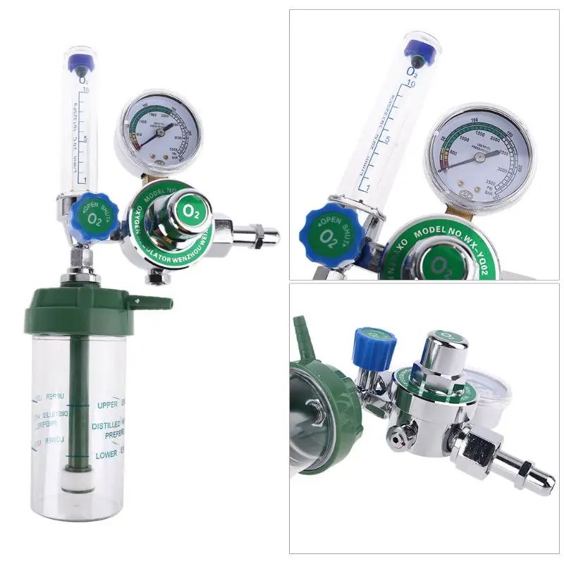 Buoy Pressure Gauge Regulator CGA-540 with Dry Humidifier Bottle Flowmeter Medical Usage Meter Absorber