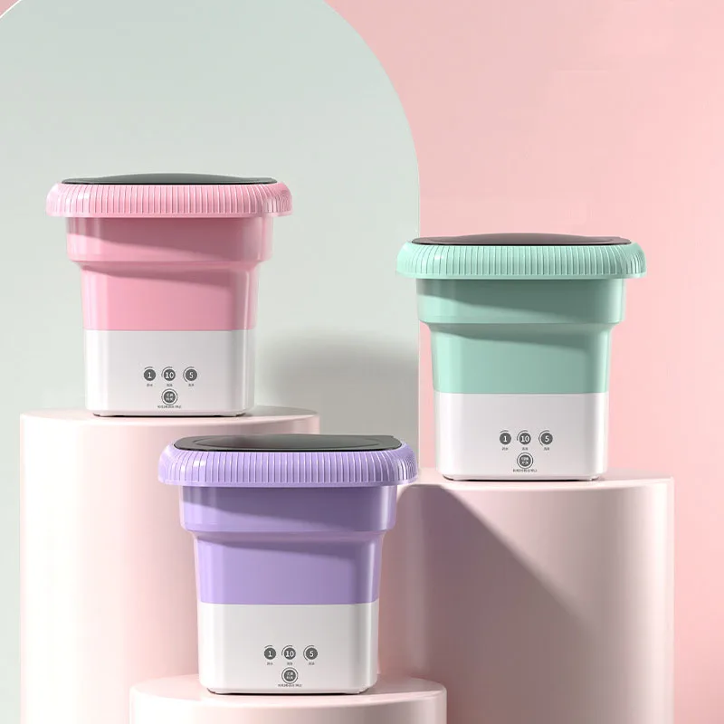 미니 자동 세탁기로 양말과 속옷을 세탁하고, 휴대용 세탁기와 텀블러 배수구 9 가정용 전기 접이식 폴더 의류 세탁기, 미니 세탁 접이식 세탁기, 학생 기숙사 속옷 양말 버킷