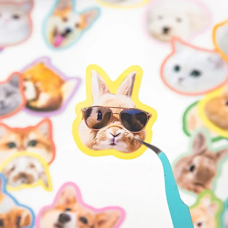 40 шт., наклейки в виде милых животных, для скрапбукинга