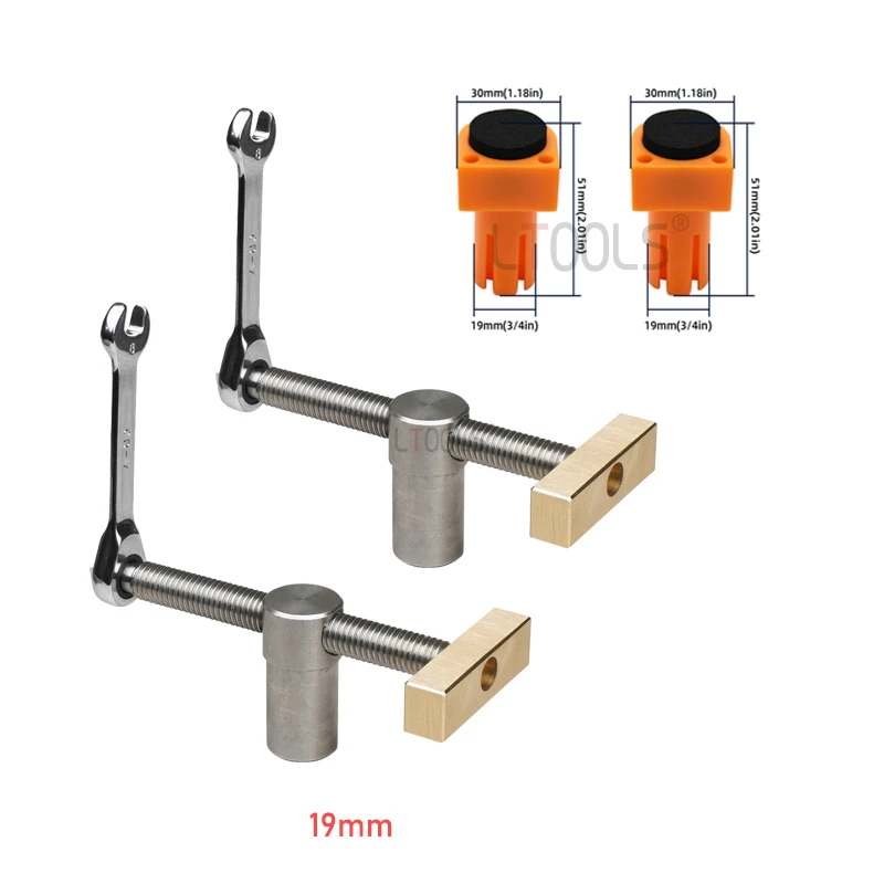 Woodworking Bench Dog Brake Inserts Workbench Fast Fixed Clip 19/20mm Workbench Tenon Stopper Brass Fixture Vise Carpenter Tools