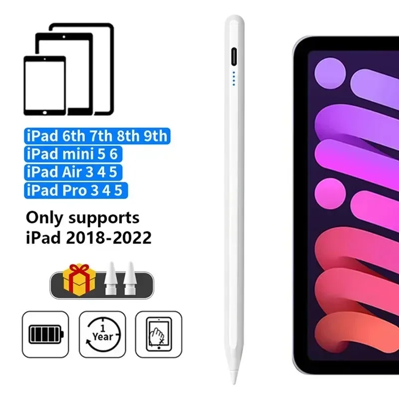 עבור Apple Pencil Palm Rejection Power Display iPad Pencil Pen עבור iPad 2022 2021 2020 2019 2018 Pro Air Mini עט ספציפי