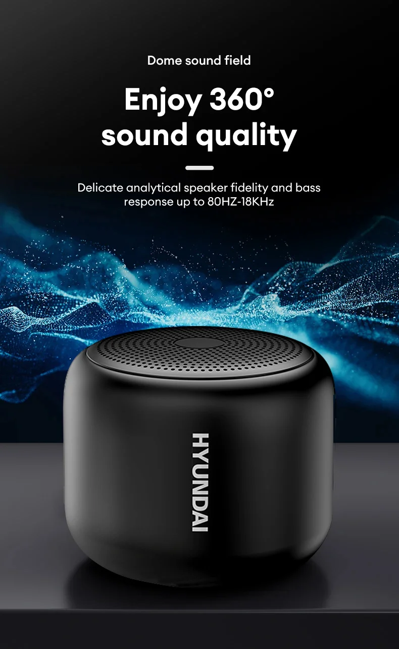 Description Picture 5 of itemChoice HYUNDAI HY-X6 Wireless Speaker HiFi Stereo Sound HD Voice Loundspeaker Low Latency Suitable For Outdoor Camping