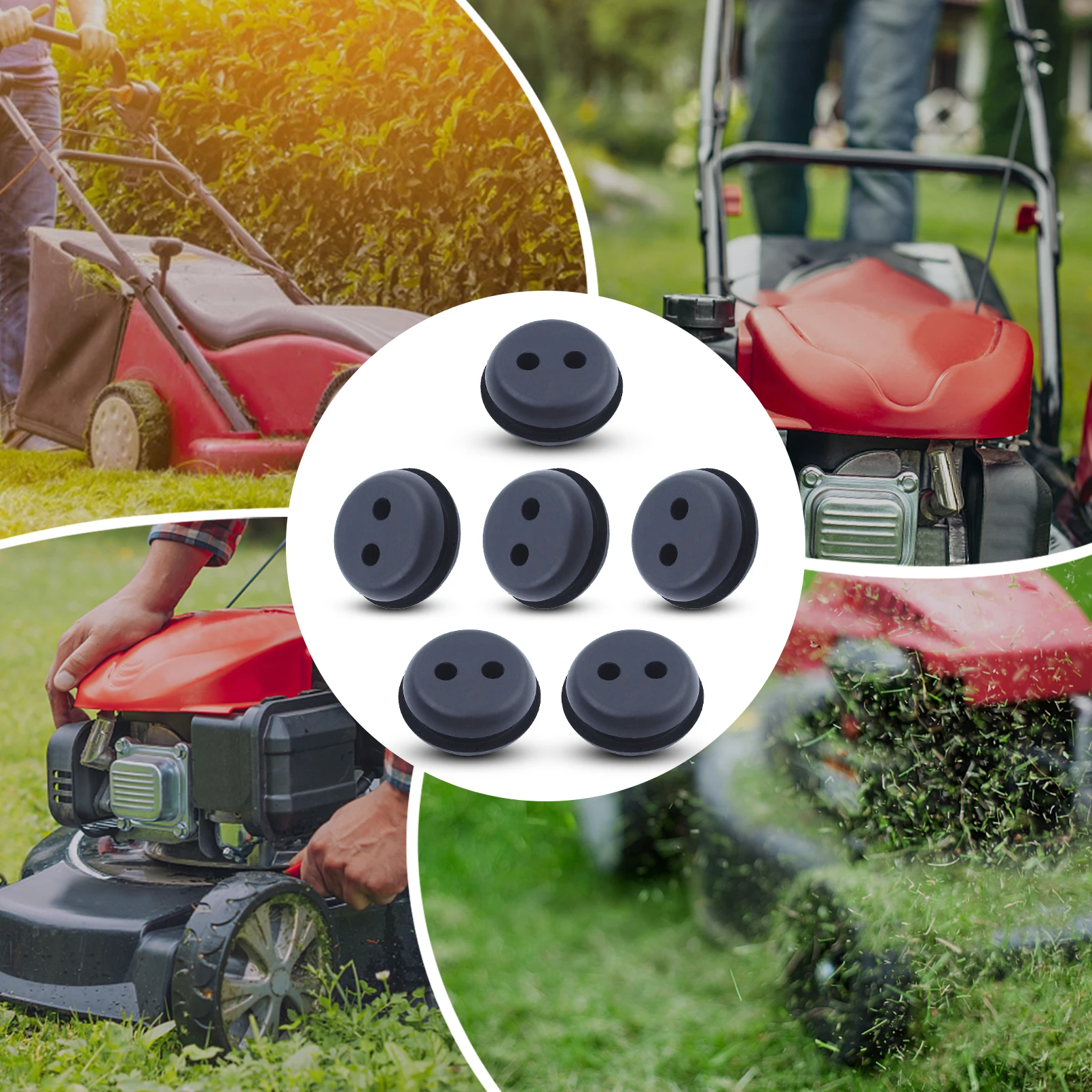 Fuel Gas Tank Rubber Grommet for 2-Hole 21mm (13/16") Hole Trimmer Weed Eater Replacement Kit 6