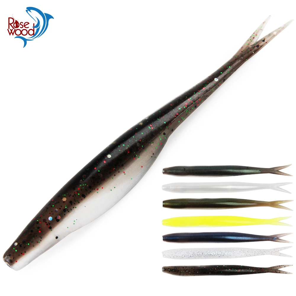 Rosewood TPR Floating Jerkbaits Fishing Lure Drop Shot Jerk Minnow Shad  Slightly Split Tail 10 Times Stretched 120mm/6g 5pc/Pack