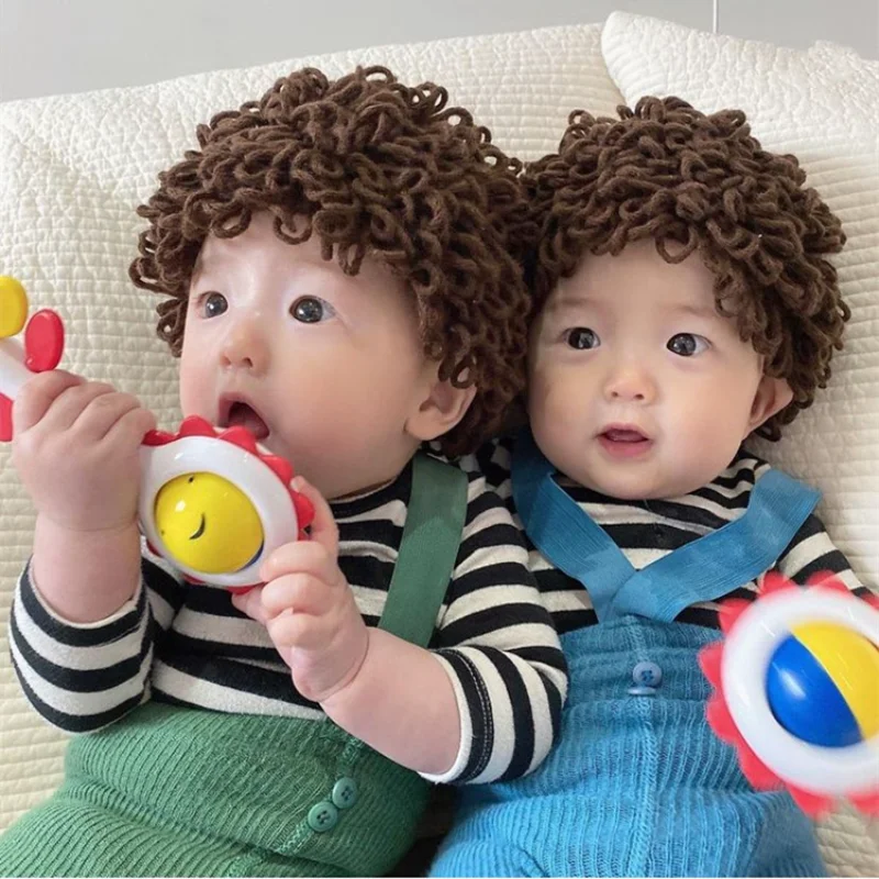 HoneyCherry Baby Photo Wig New Style Children's Photography Wig Explosion Wig Cute Short Curly Fan Head Newborn Photography baby accessories girl Baby Accessories