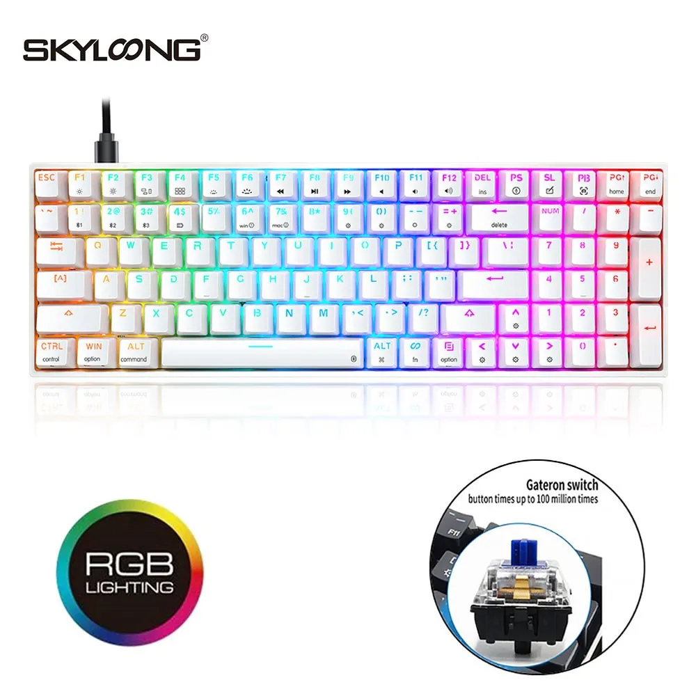 Skyloong SK96 GK96 Mechanical Keyboard 96 Keys USB Type C Bluetooth Wireless Dual Connection Mini RGB Gaming Accessories ABS OEM best keyboard for home office