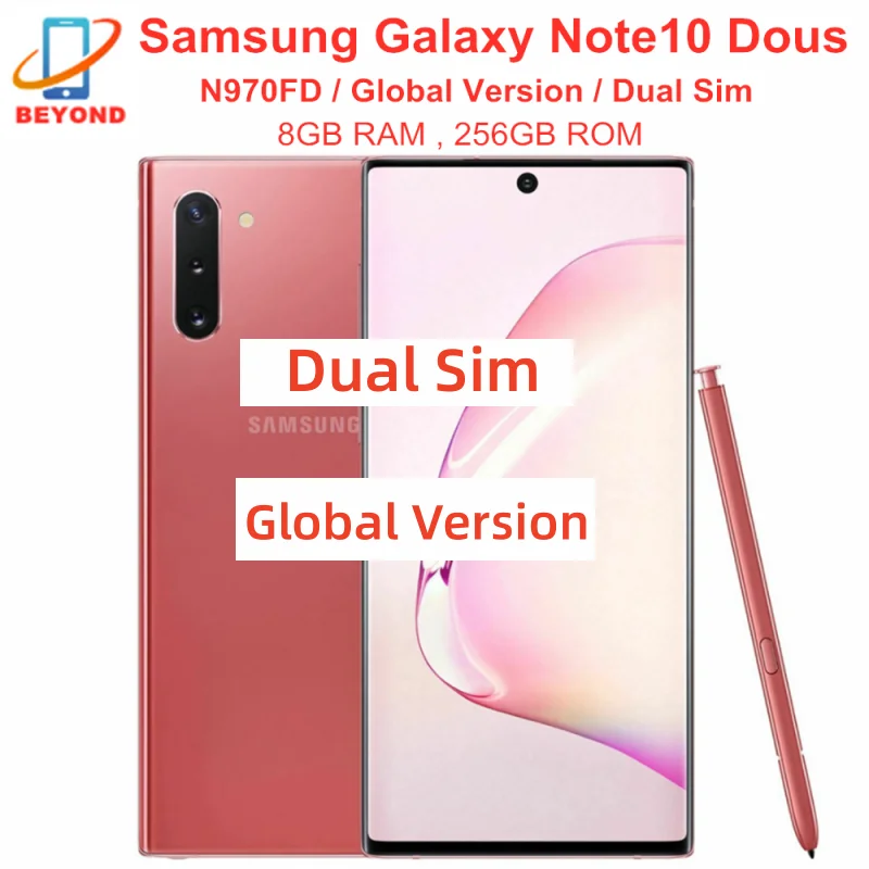 スマートフォン本体 SAMSUNG - Galaxy Note10 Dual-SIM (Global, N970FD) Samsung Galaxy Note10 Note 10 Duos N970FD Dual Sim 256GB ROM