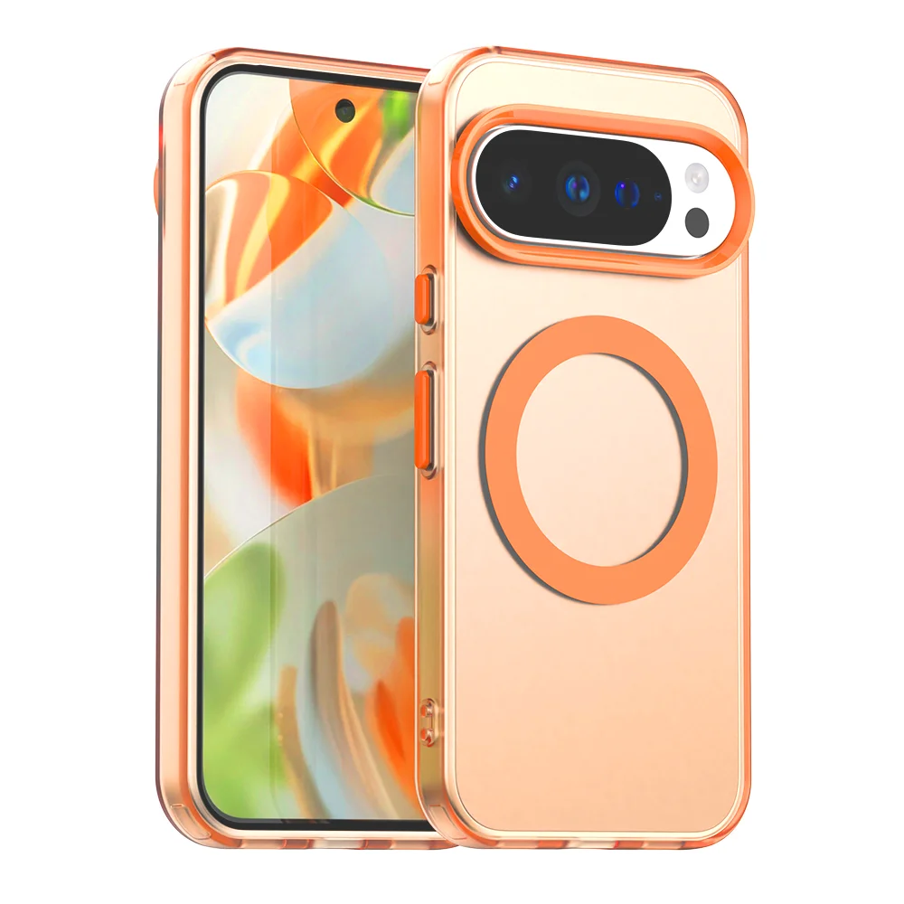 Magnetic Wireless Charging Case with Candy Colors and Transparent Back Shell
