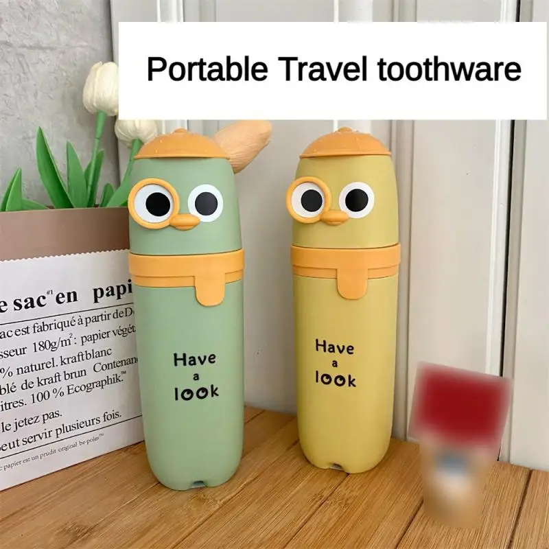 

Portable Toothbrush Holder No Leakage Convenient Mellow High Capacity Save Space Moisture Proof Travel Toothbrush Cup Seal