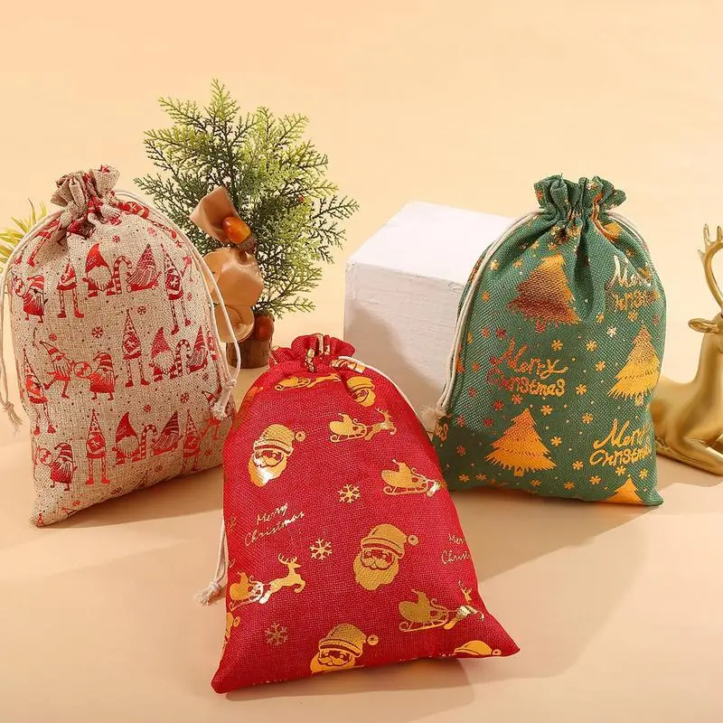 12 Borse Regalo Di Natale Extra Large Riutilizzabili Con Manici, 43x33x18 Cm, Tessuto Impermeabile, Decorate Per Regali E Shopping - 2
