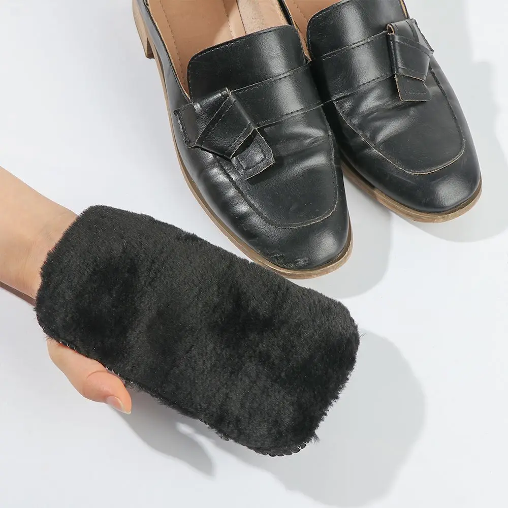 Shoe Gloves Shoe Care Brush Shoes Cleaner Soft Wool Plush Random Color Polished Gloves Wipe Shoes Handbag 2