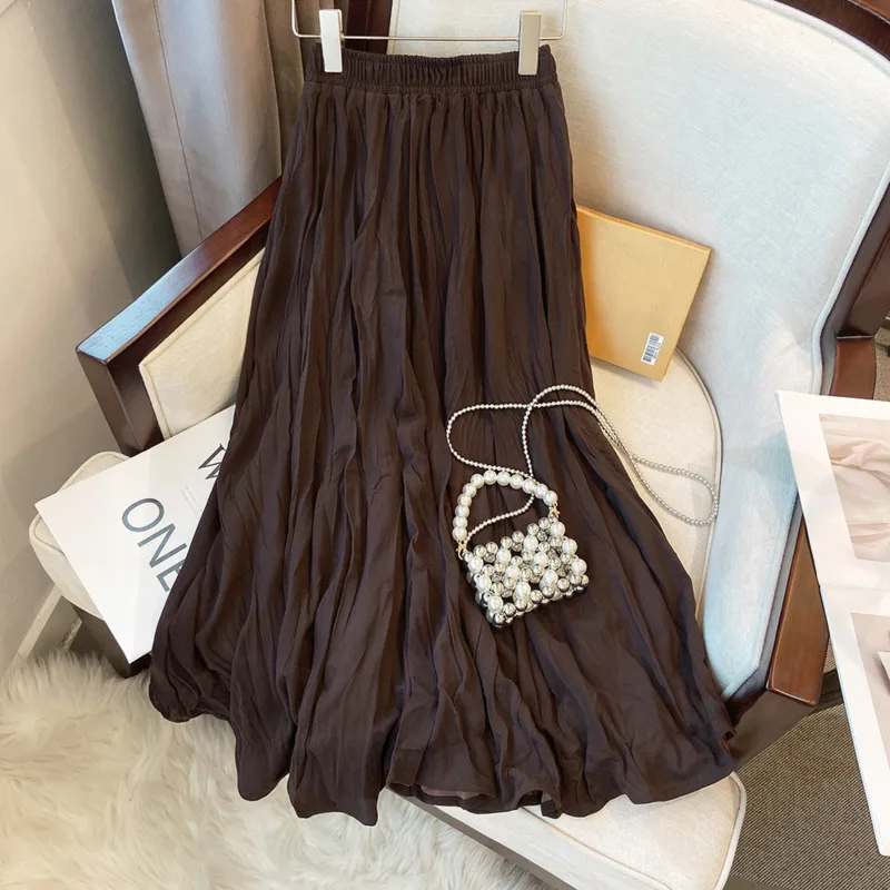 

Elegant Harajuku Simple A-line Casual Vintage Simple All Match Sweet Simple Minimalist Summer Fashion Streetwear Skirts