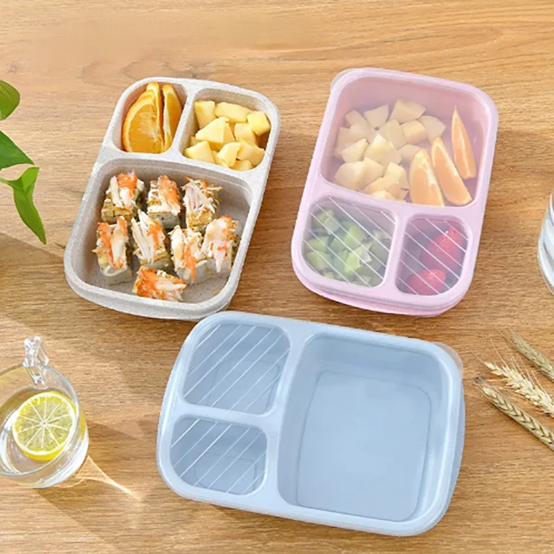 2pcs Lunch Box Set Microwavable Bento Box Kids School Food Box Sandwich  Snack Bread Box Food Storage Container With Compartment - Lunch Box -  AliExpress