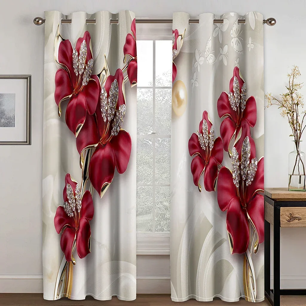 3D Twills And Flowers 1300 Curtains Drapes