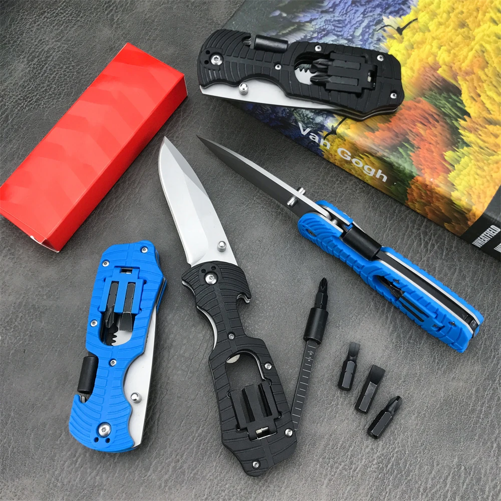 

Pocket Multitool Knife HUAAO 1920 Multifunction Camping Munual Folding Knife EDC Tactical Serrated/ Full Blade Pocketclip