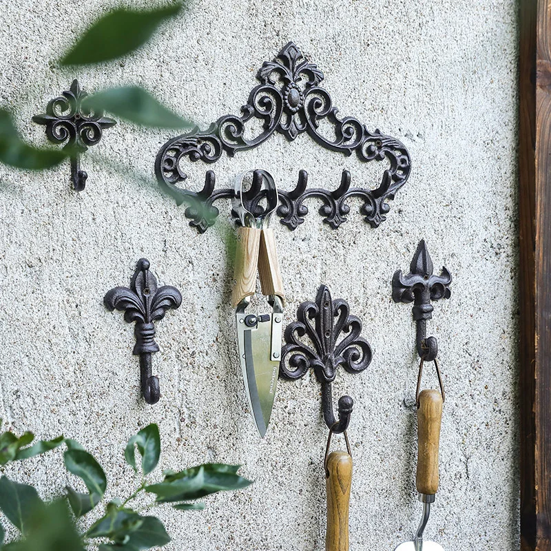 Nordic Simple Retro Iron Art Hook Wall Decoration Coat and Hat Hook Home Living Room Bedroom Decoration