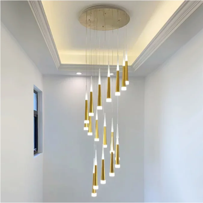 

Heng Yuan lighting European modern new LED ring chandelier living room bedroom kitchen dining room staircase chandelier lighti