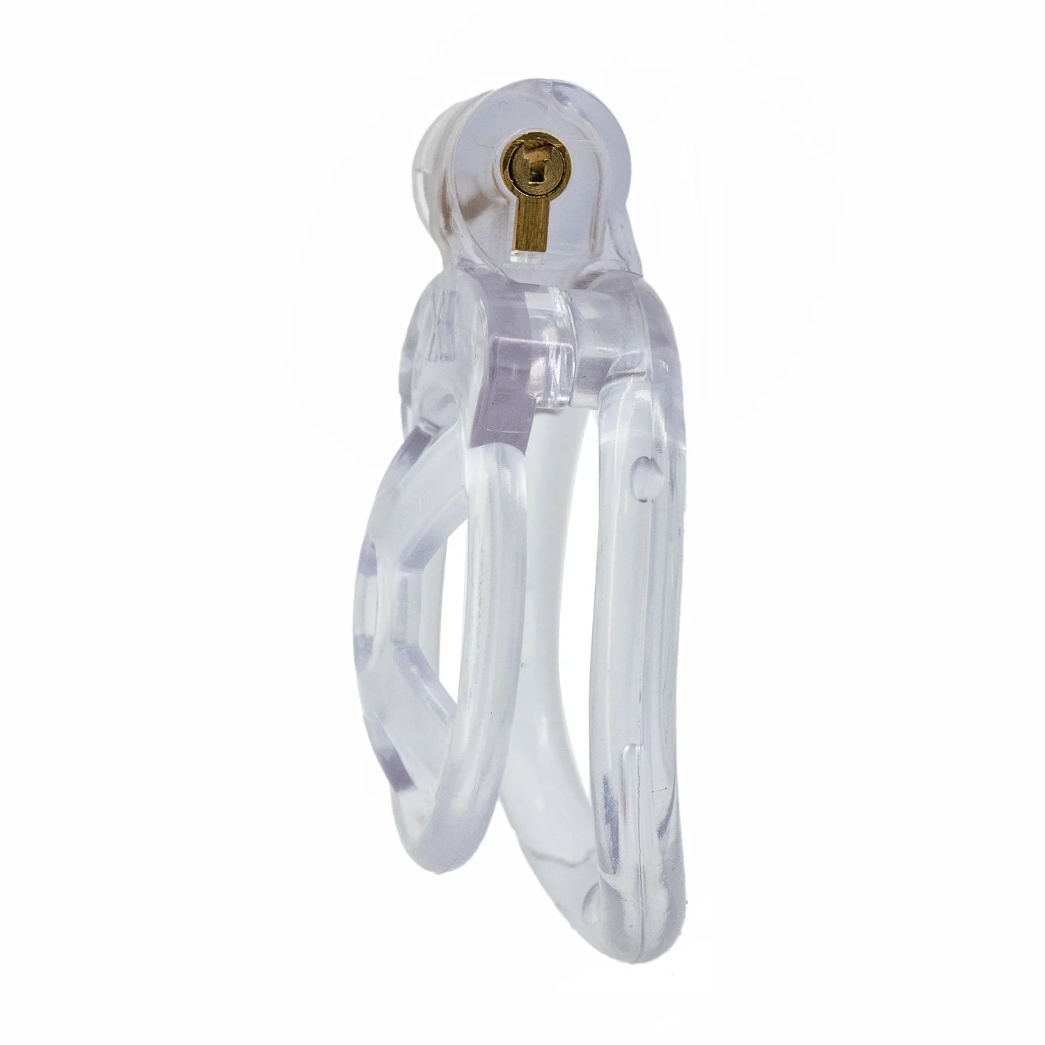 Flat Male Chastity Cage Mini Lightweight Cock Cage TS Penis Bondage Device Erotic Urethral Lock Sex Toy for Men 4 Curve Rings