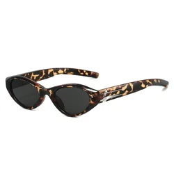 Chic Retro Black Cat - Eye Sunglasses with Silver Star Accent - Perfect for Fashion - Forward Looks (Leopard)